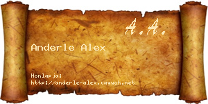 Anderle Alex névjegykártya